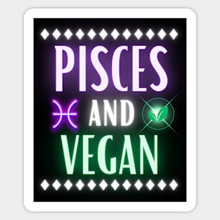 Pisces and Vegan Retro Style Neon Sticker